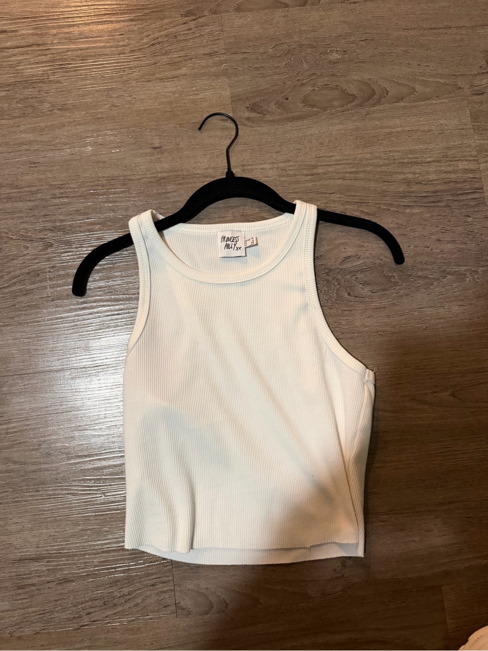 Princess Polly White Ribbed Tank Top